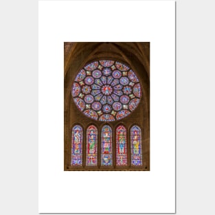 Rose Window of the Southern Transept of Chartres Cathedral, France Posters and Art